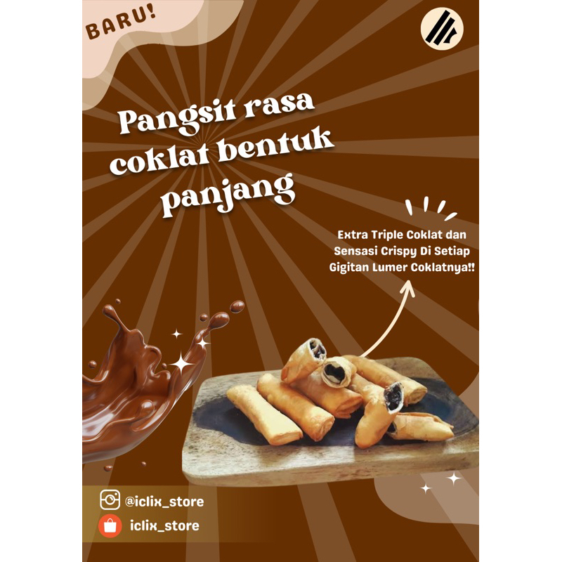 

Pangsit krispy isi coklat model panjang - 250g