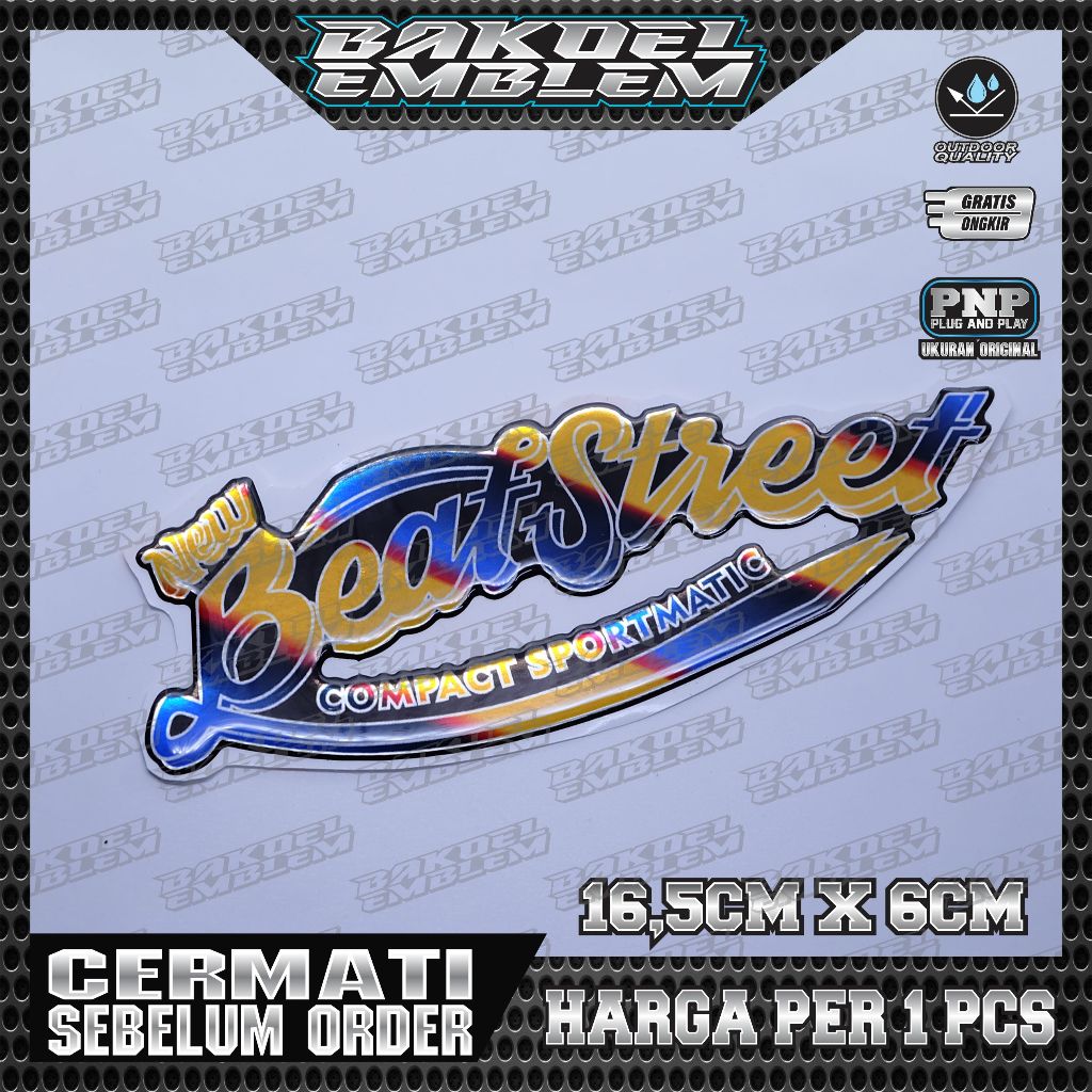 EMBLEM TIMBUL BEAT STREET TITANIUM, EMBLEM TIMBUL 3D BEAT STREET TITANIUM