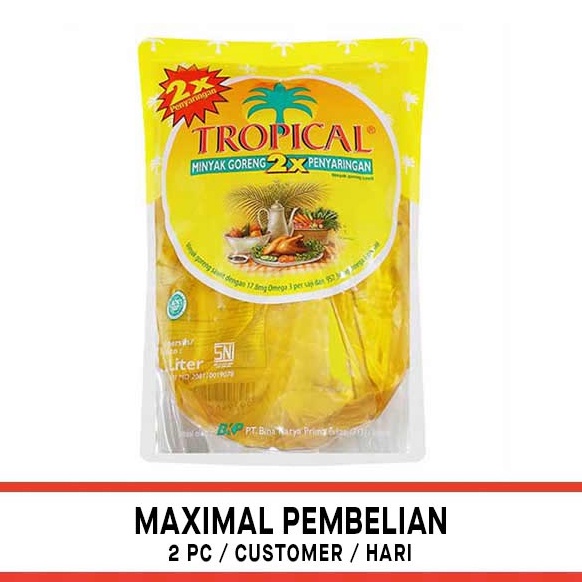 

FREE ONGKIR TROPICAL 2X PENYARINGAN REFILL 2 LITER MINYAK GORENG