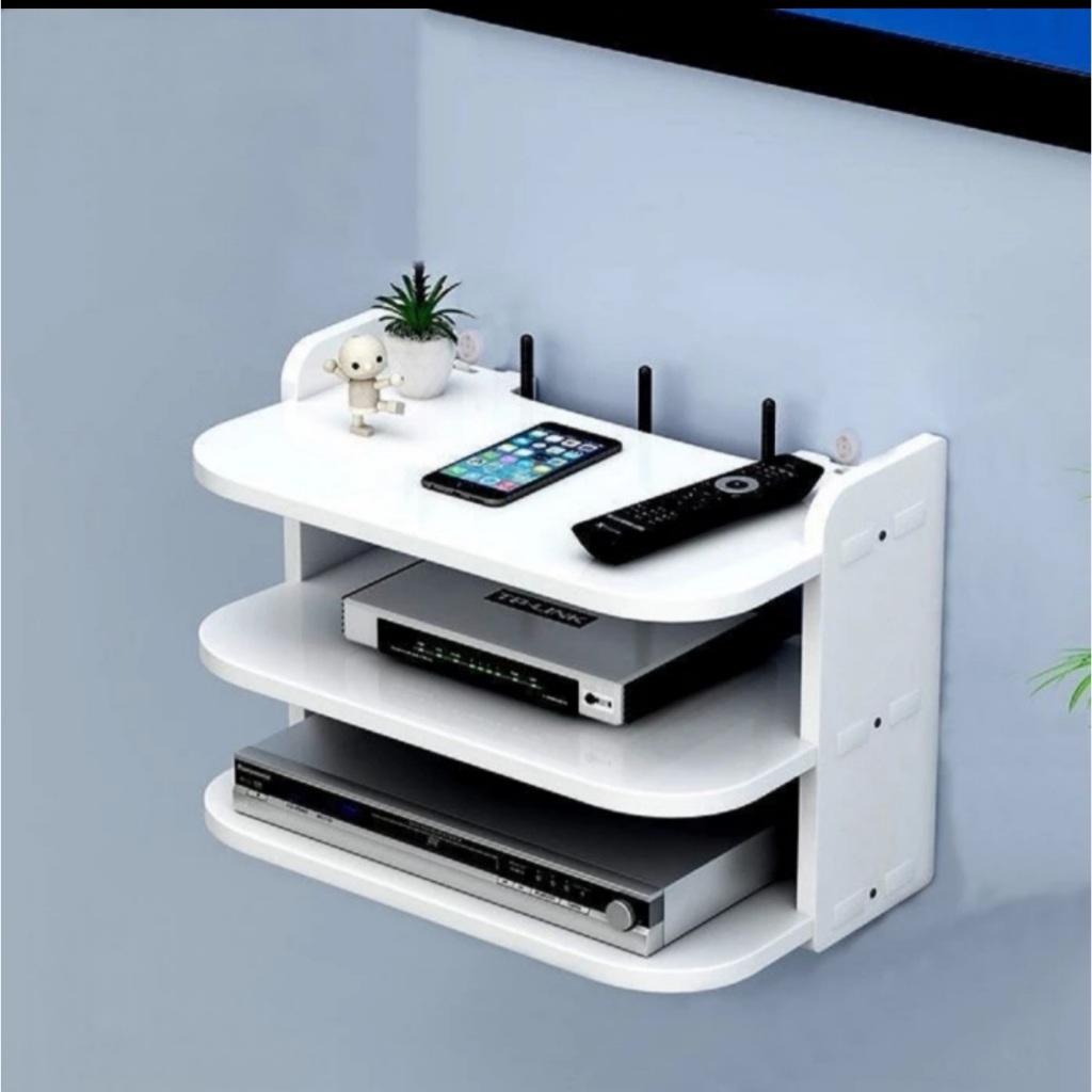 Rak Gantung Set Top Box / DVD / Modem / Wifi / Router / 3 Susun