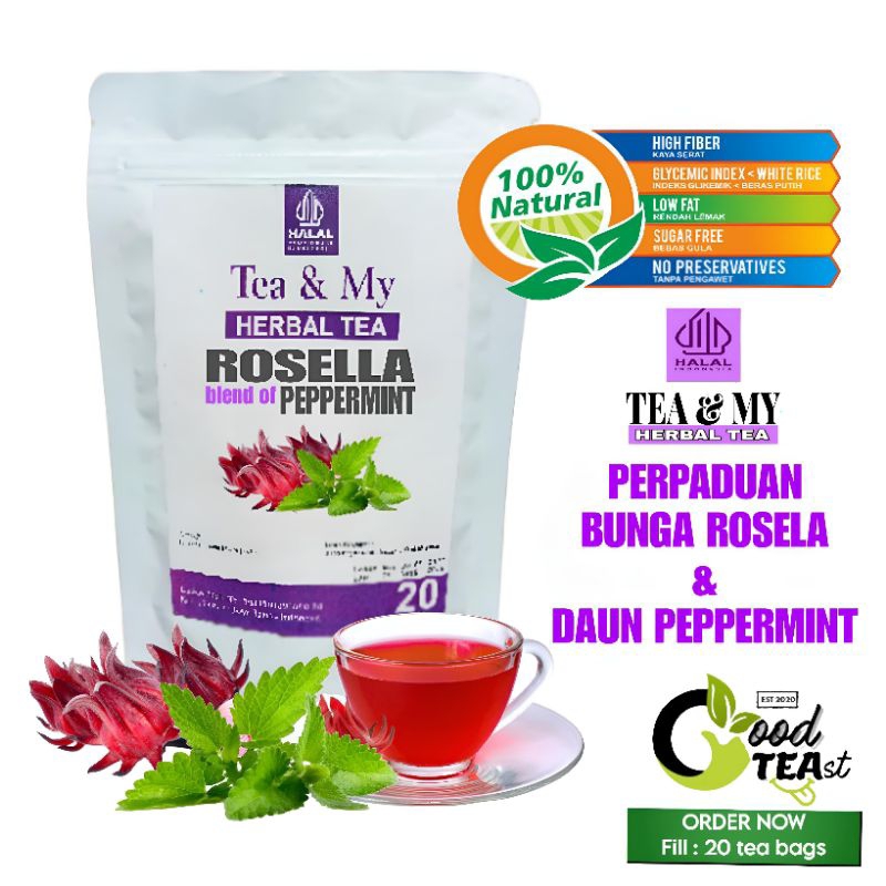 

Teh bunga rosela & peppermint tea