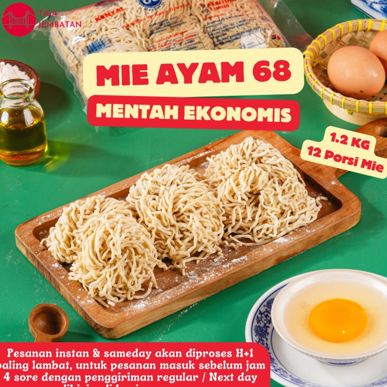 

COD TERMURAH Mie Ayam Mentah 68 Ekonomis Mie Mentah mie ayam mie telor bakmi mentah