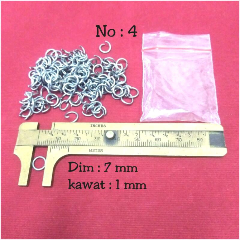 Ring kokot/kaitan/pengait/cantolan/sambungan besi/baja putih (monel)