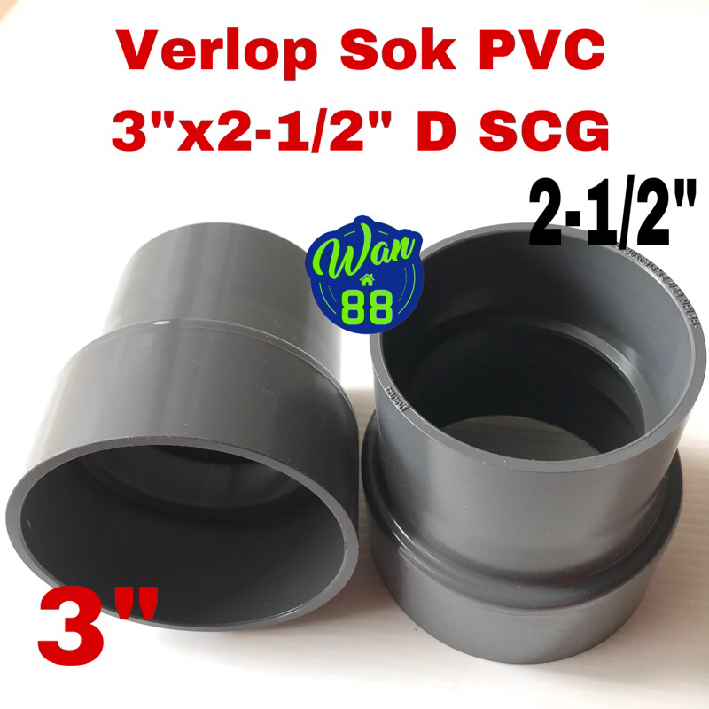 Verlop Sok PVC  3”x 2-1/2” D SCG / Reducer