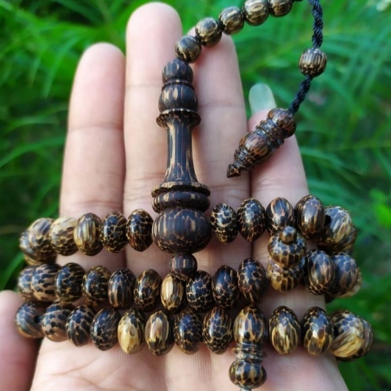 Tasbih Kayu Liwung Asli Model Pipih 99 Butir