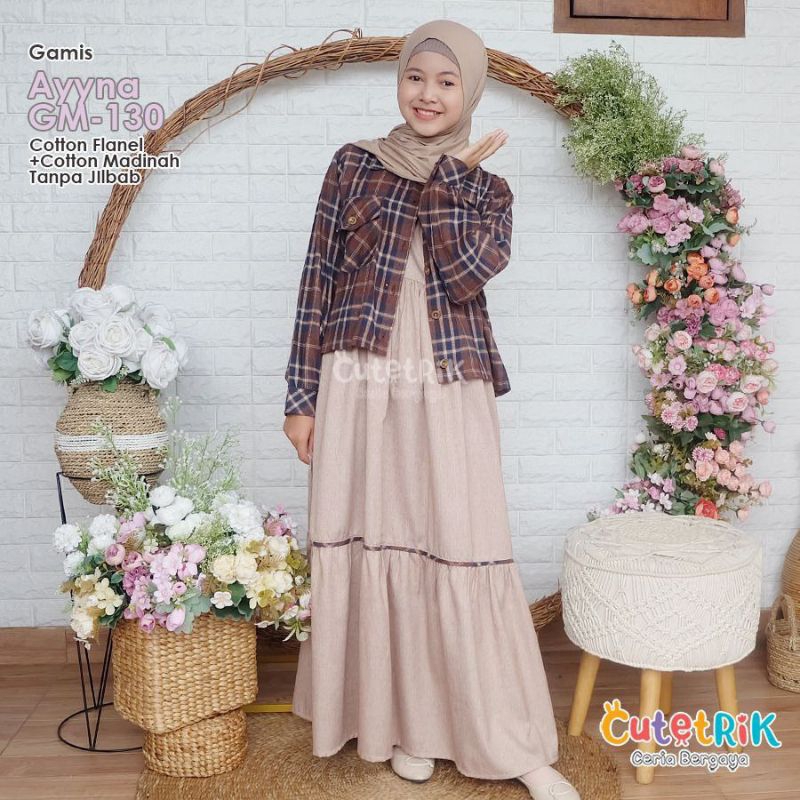 AYYNA CUTETRIK BOLERO SET DRESS OUTER KOTAK KOTAK