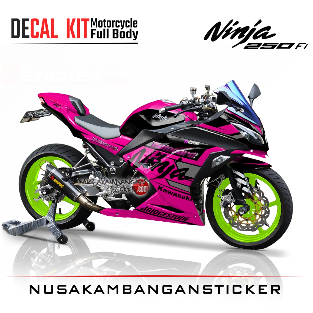 Decal Stiker Ninja 250 Fi MOTOCARD PINK Sticker Full Body