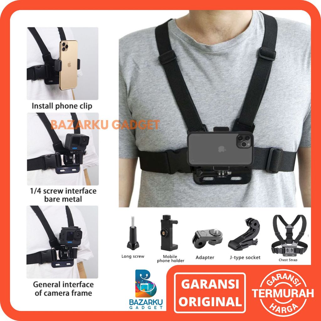 Chest Strap Hp Chest Strap Handphone Body Chest Strap Handphone Holder Hp Dada Holder Dada Motovlog