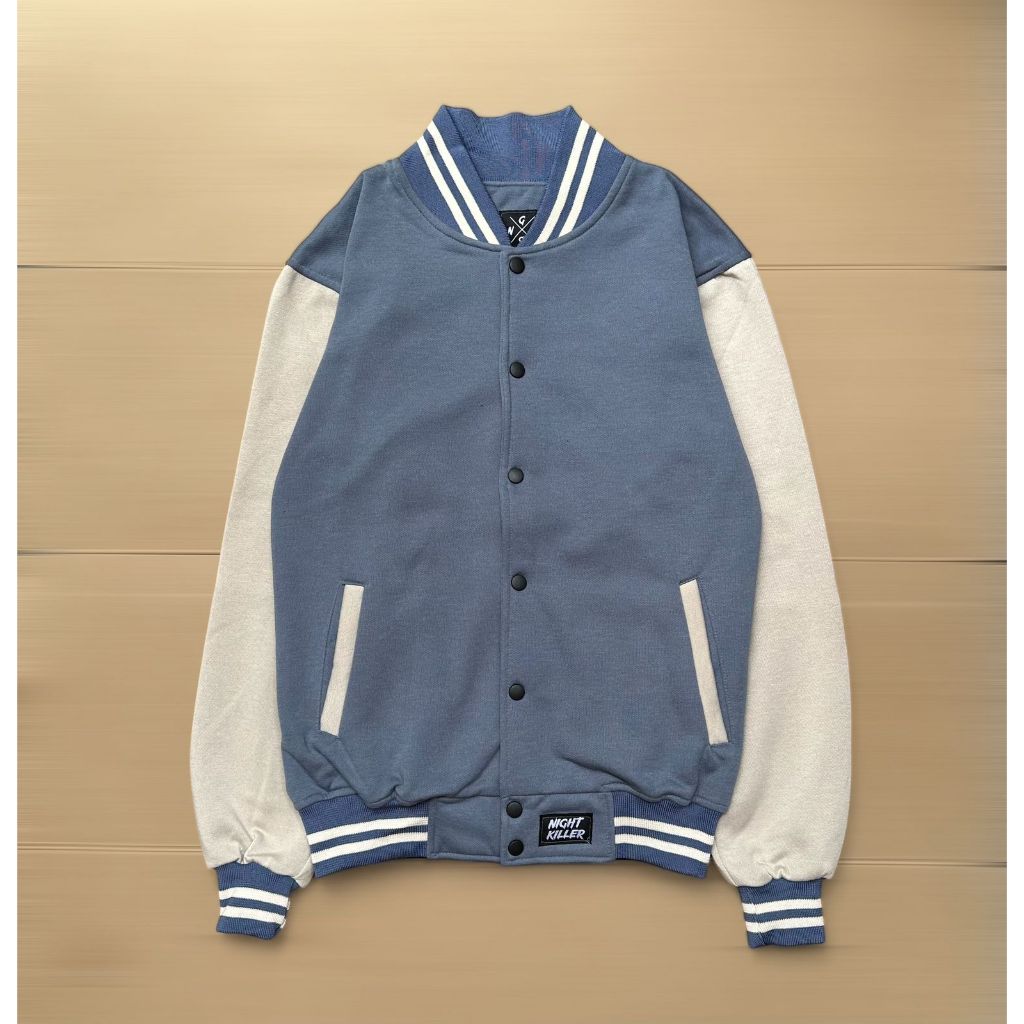 Jaket Varsity Baseball Pria Wanita Polos Jacket Vintage Denim Original Ngk