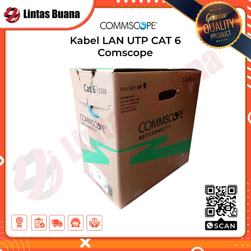 Kabel LAN UTP CAT 6 Comscope AMP Warna Biru