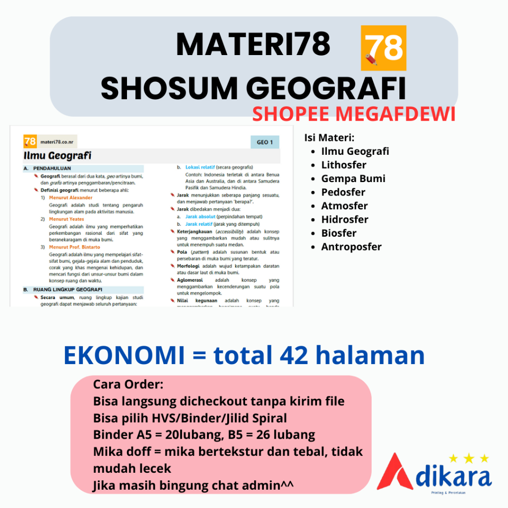 MATERI78 GEOGRAFI | 2 SISI BOLAK-BALIK | CETAK BERWARNA