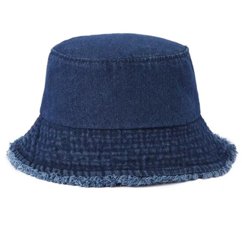 Bucket hat Ripped end Topi bucket hat Rawis Rumbai jeans wanita aneka warna - bucket jeans wanita