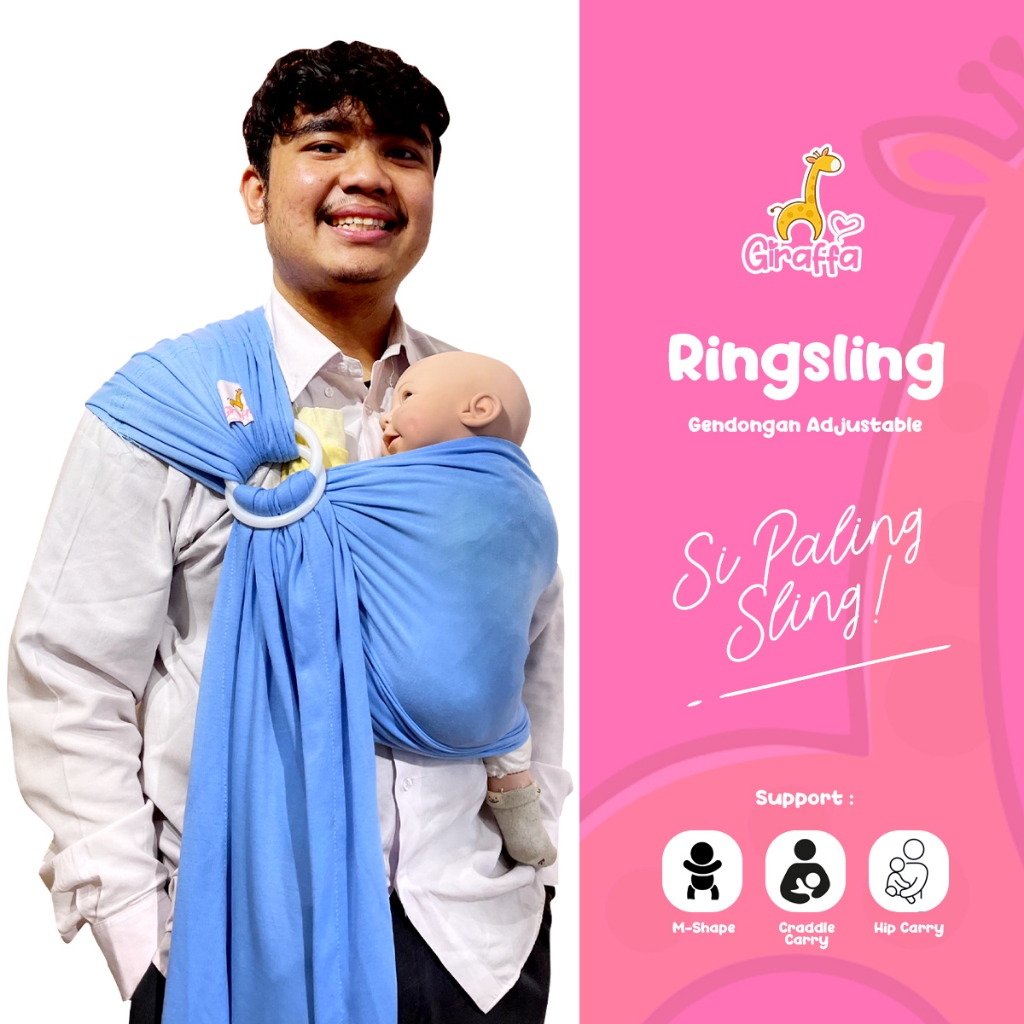 Giraffa Ring Sling - Gendongan Bayi Adjustable bahan Kaos