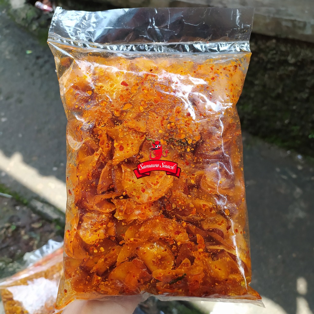 

keripik singkong bumbu seblak extra pedas gurih daun jeruk isi 250 gram