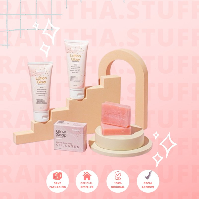 Heloise Lotion Glow Moist dan Brightening& Glow soap Collagen