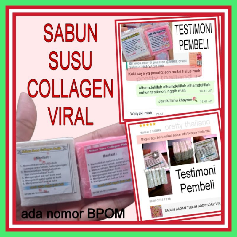 SABUN BADAN TUBUH BODY SOAP VIRAL SUSU COLLAGEN COLAGEN MENGHILANGKAN BEKAS LUKA GATAL AMPUH MEMUTIH