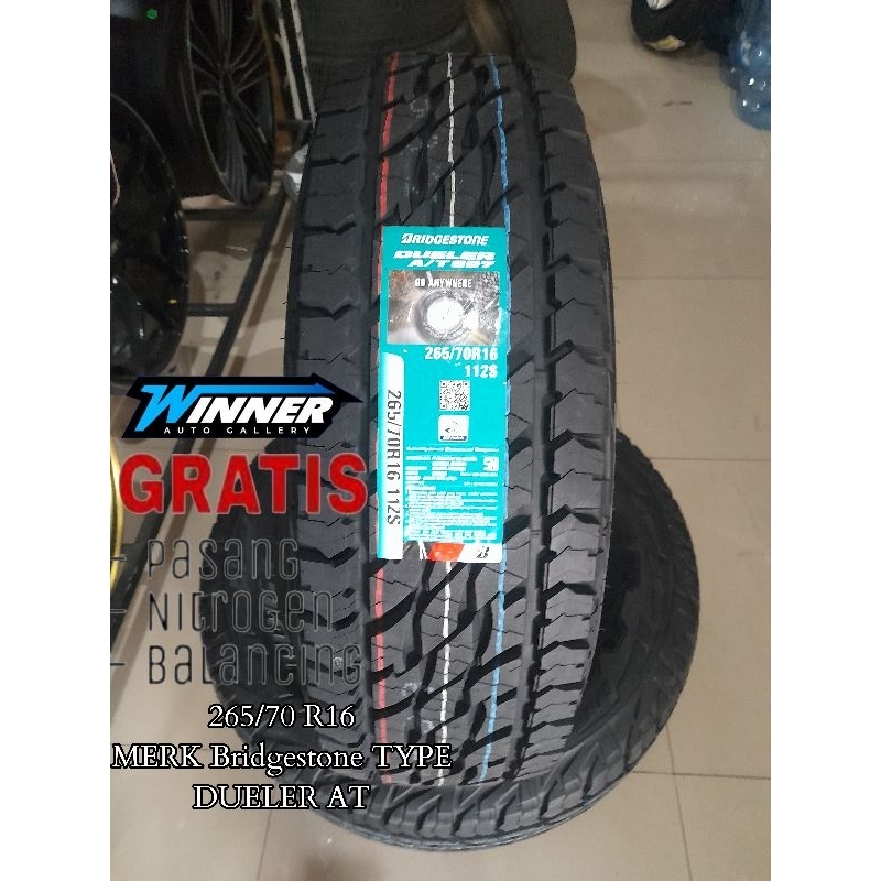 BAN MOBIL STANDAR TOYOTA FORTUNER RING 16 (265/70 R16) BAN MOBIL MERK BRIDGESTONE DUELER AT