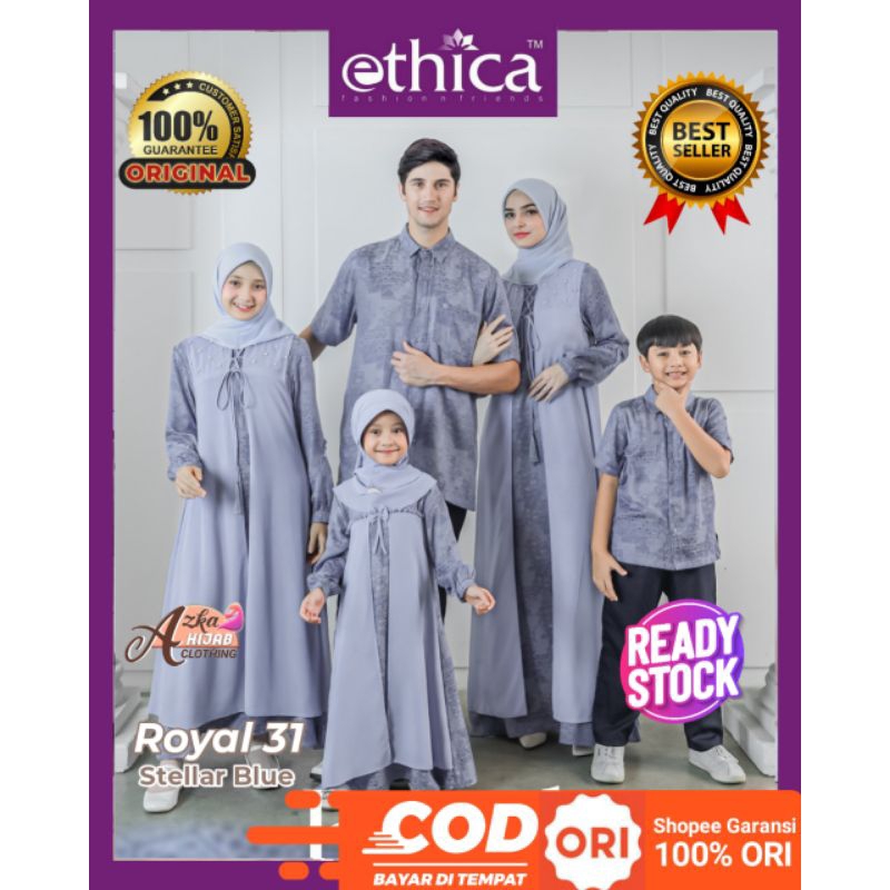 READY STOCK SARIMBIT ROYAL 31 STELLAR BLUE / SARIMBIT ETHICA 2024 / BAJU COUPLE KELUARGA / BAJU MUSL
