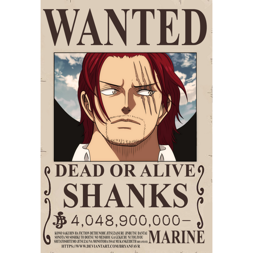 

SABLON DTF STIKER TINGGAL SETRIKA MUDAH DAN PRAKTIS BISA SATUAN - SHANKS BOUNTY POSTER