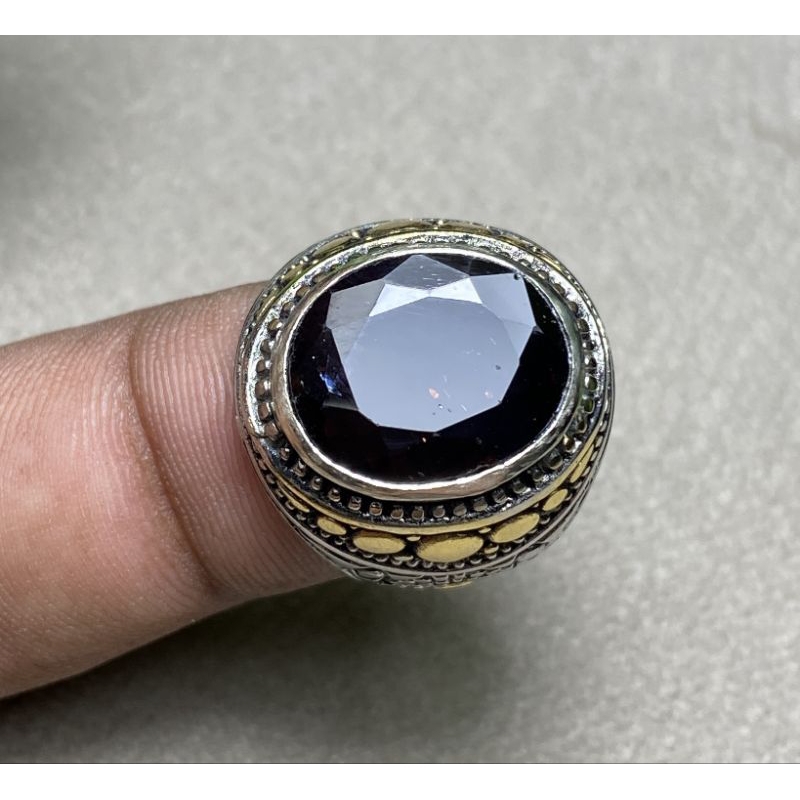 Cincin Batu Pyrope Garnet Natural Pyrope Garnet Dim 15x12