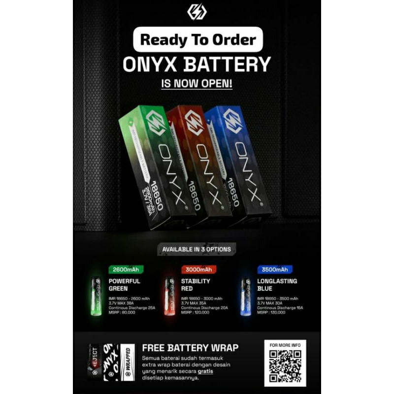 Baterai 18650 IMR ONYX