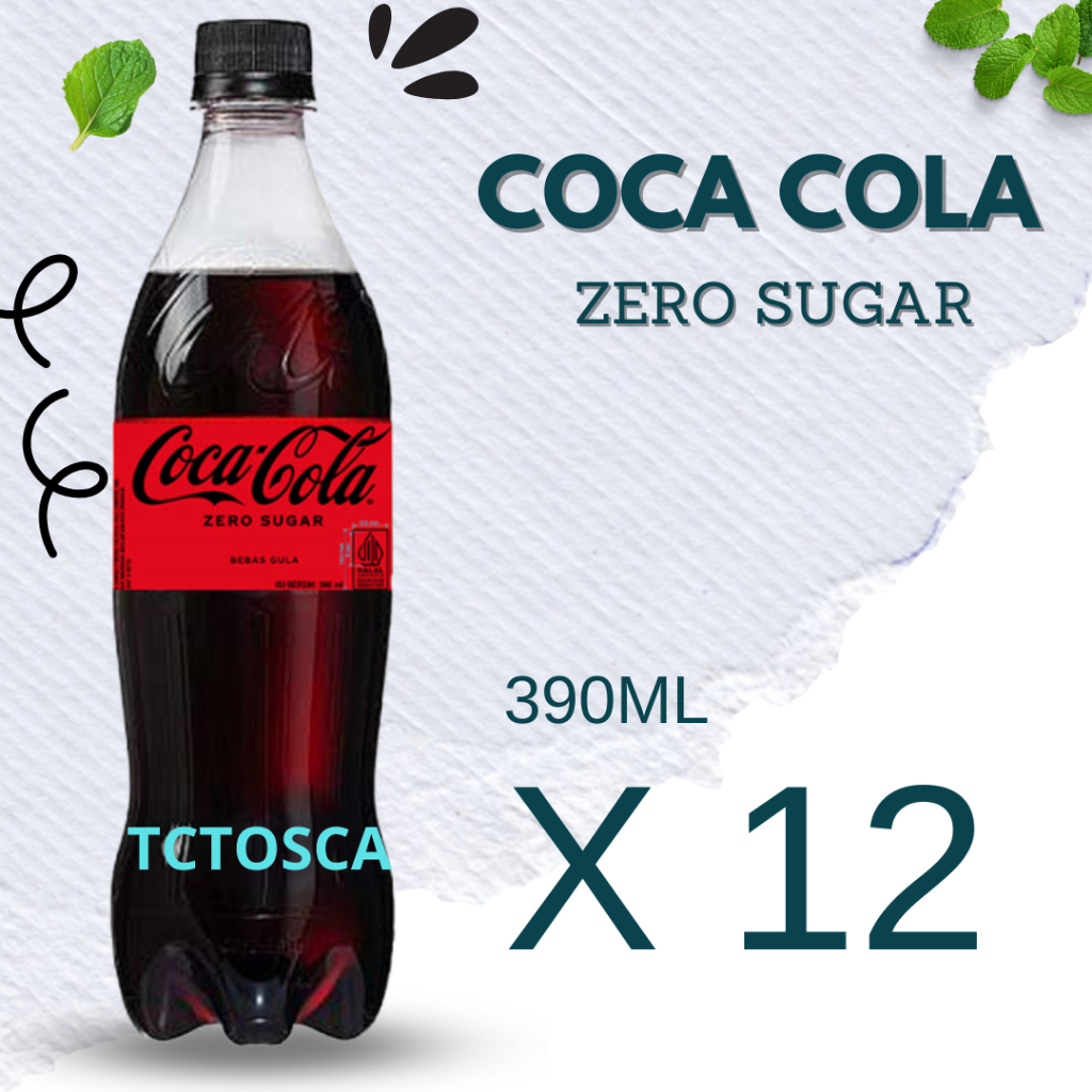 

Coca Cola Zero 390ML Botol 1 Karton isi 12 Botol x 390 ML