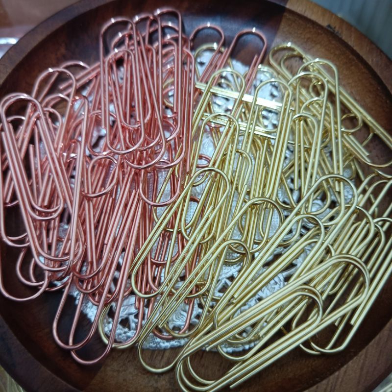 

COD INSTANT Paper Clip Jumbo 5 cm 12mm Rose Gold | Gold isi 5 / 10 pcs