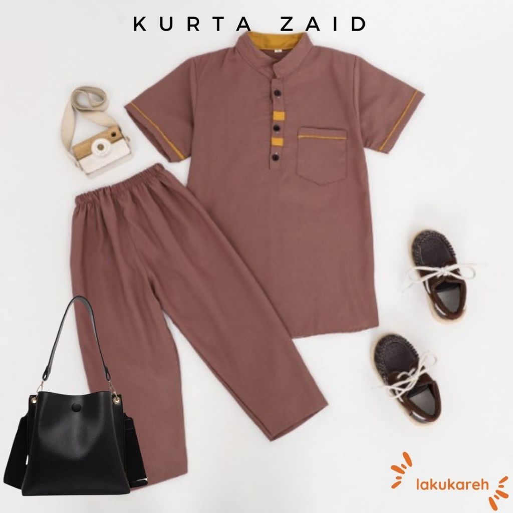 Koko Kurta Zaid - Baju Koko Zaid Muslim / Baju Koko Kurta Anak Zaid / Baju Koko Lengan Pendek Kurta 