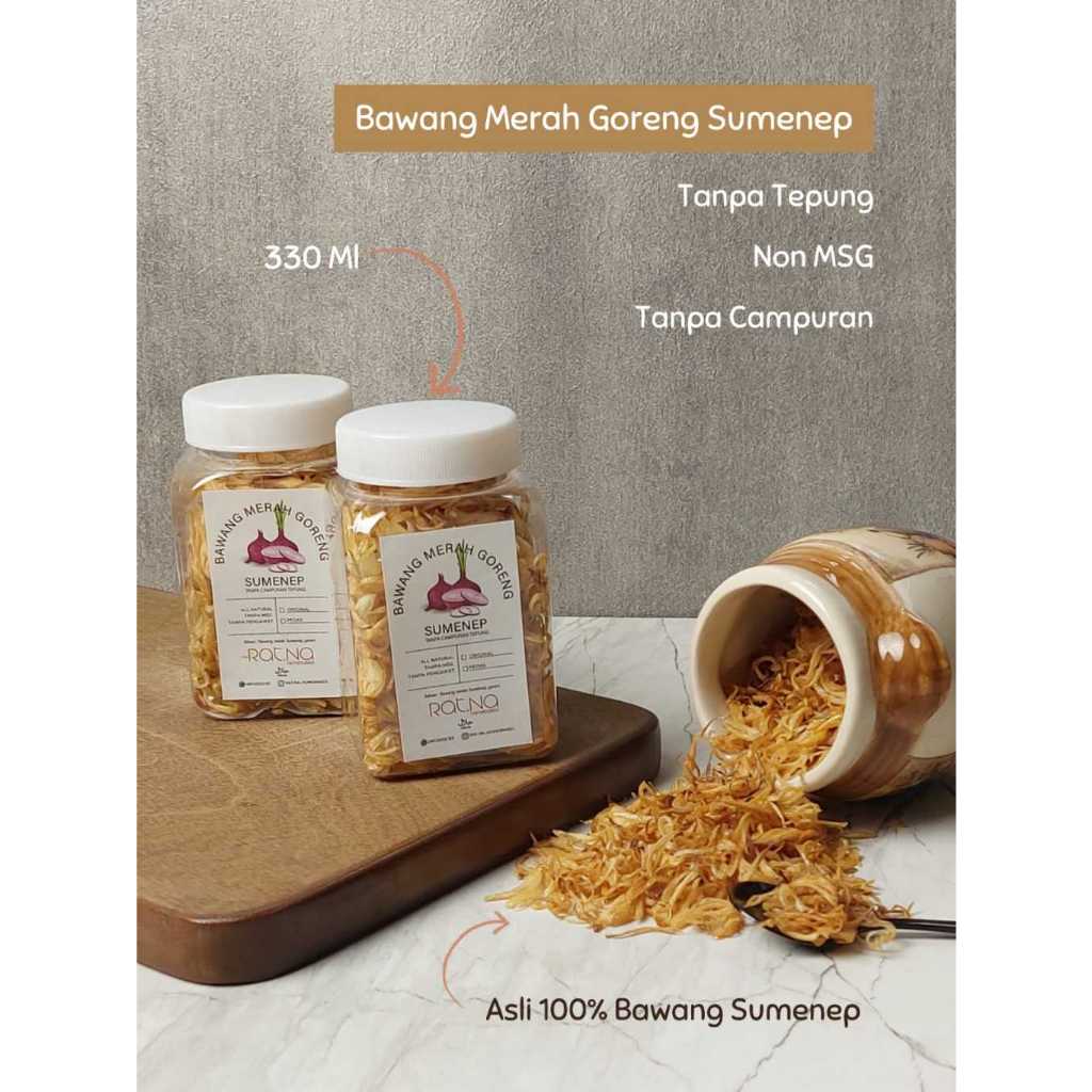 

Bawang Merah Goreng SUMENEP Super Premium Asli Murni Tanpa Tepung Non MSG [330 Ml] | Shallots Renyah