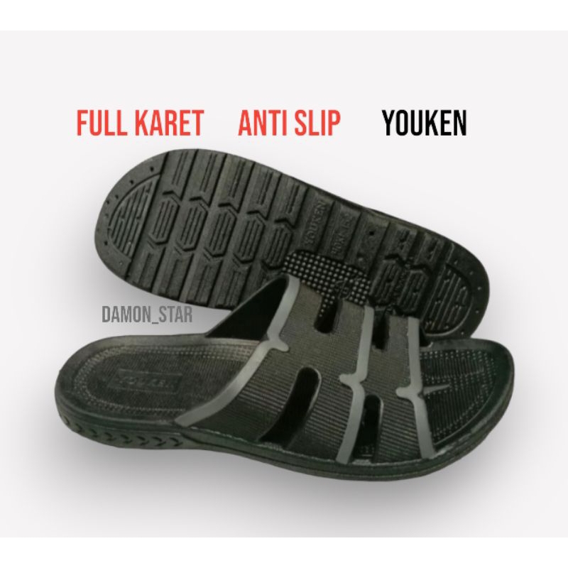 sandal selop karet pria youken anti air