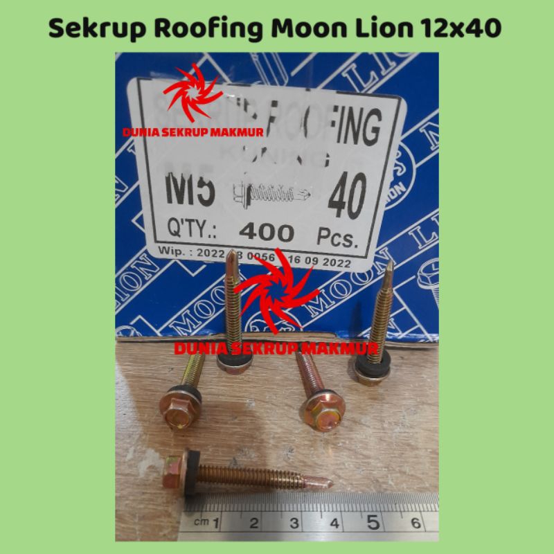 (50 pcs) Sekrup Roofing Moon Lion 12x40 / Sekrup Roofing Kuning 4CM