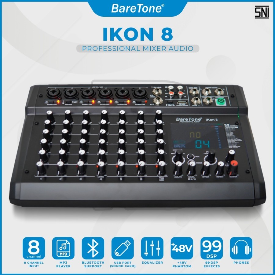 PROMO Mixer Audio BareTone IKON 8 - Professional MIxer 8 channel