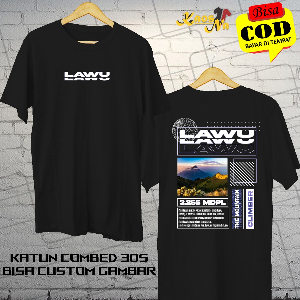 Kaos Pria Dewasa Pendaki Gunung Lawu Streetwear - KaosNa Cloth