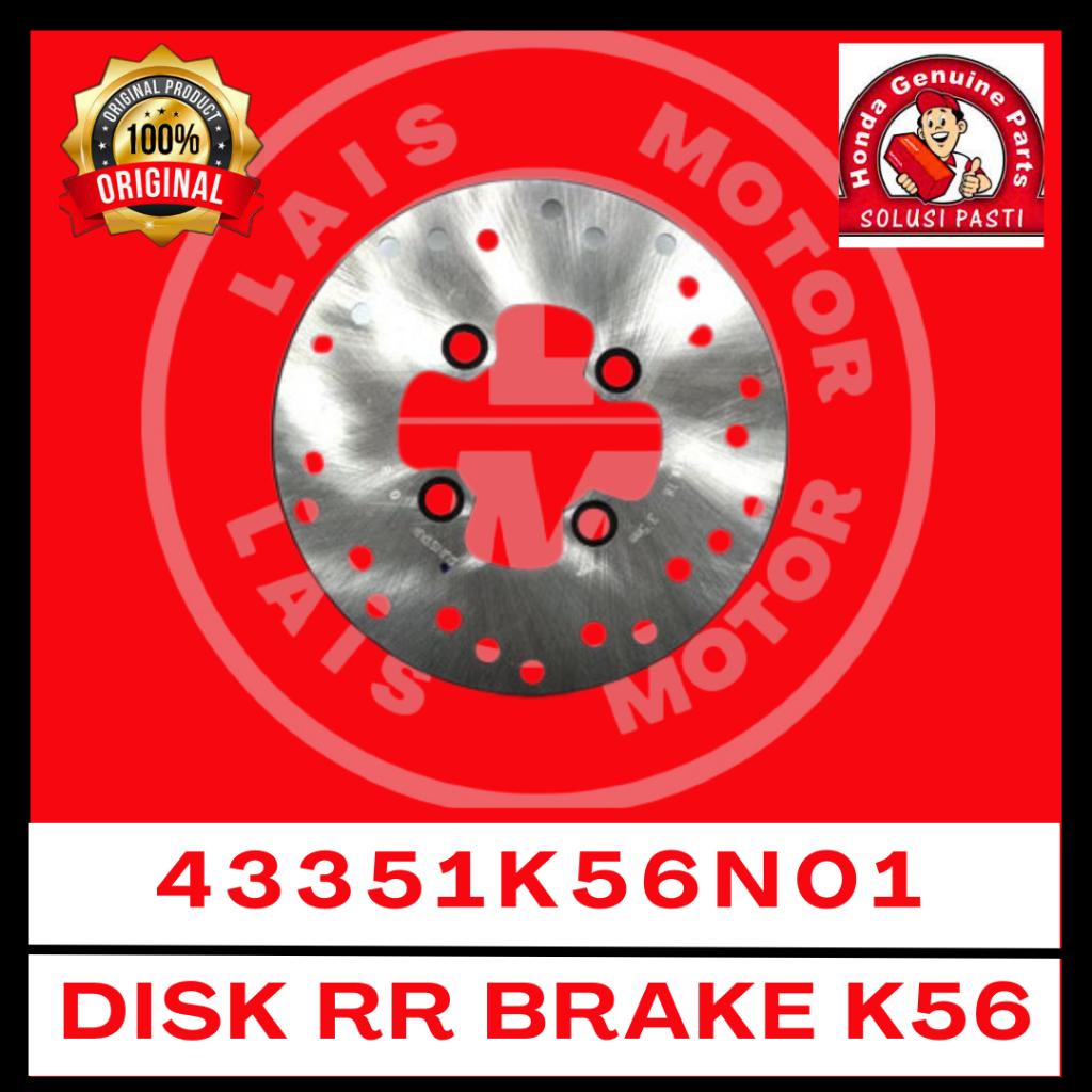 Piringan Cakram Rem Belakang K56 Sonic 150 43351K56N01 ORI AHM