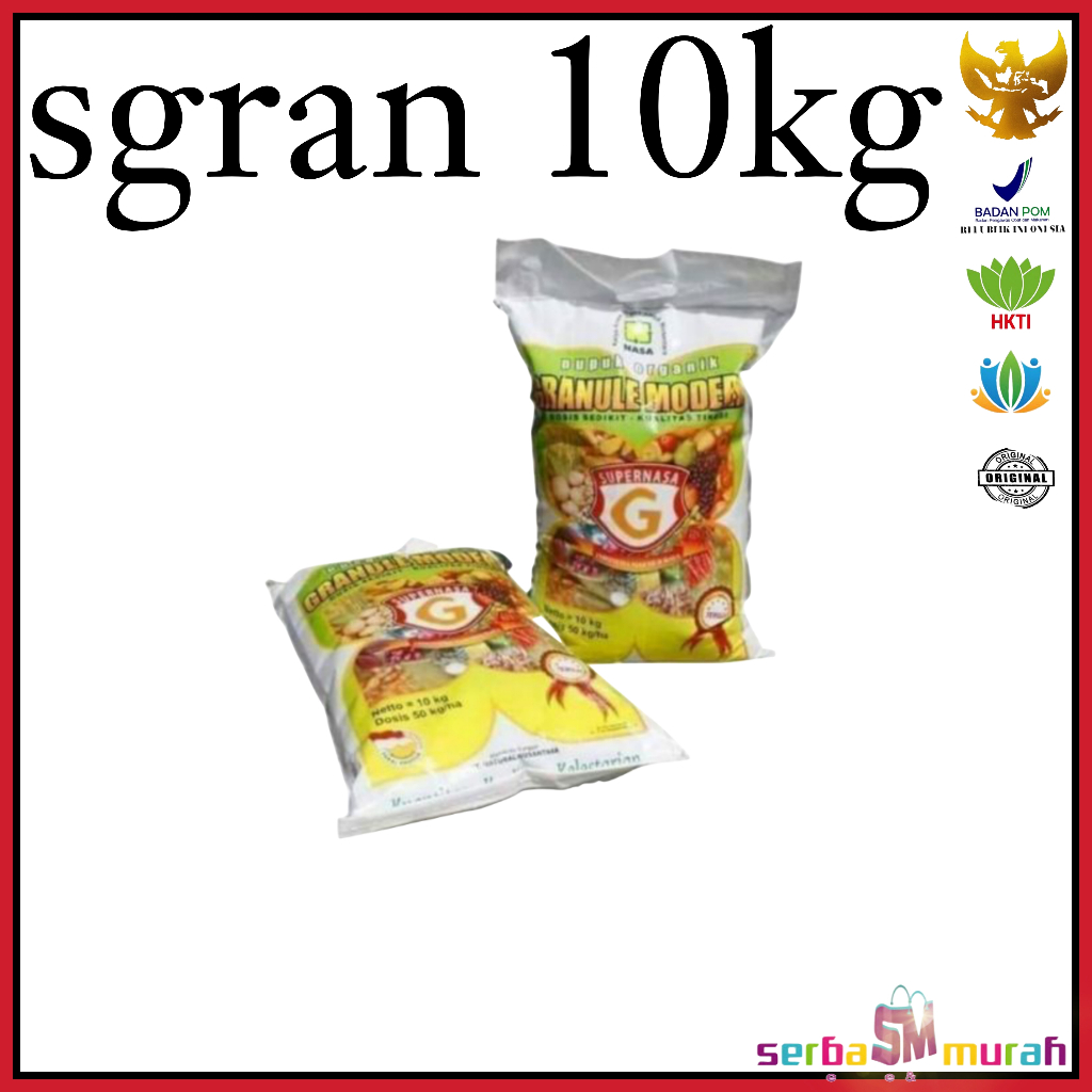 pupuk organik supernasa granule sgran - granul-10kg-pupk dasar pada tanaman-sawit-kelapa-durian-cabe
