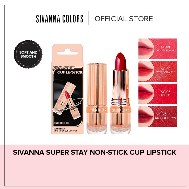 BUY 1 GET 1 Lipstick Sivanna | Super Stay Non-Stick Cup Lipstick - HF950 | Kosmetik Bibir | Lipstik 