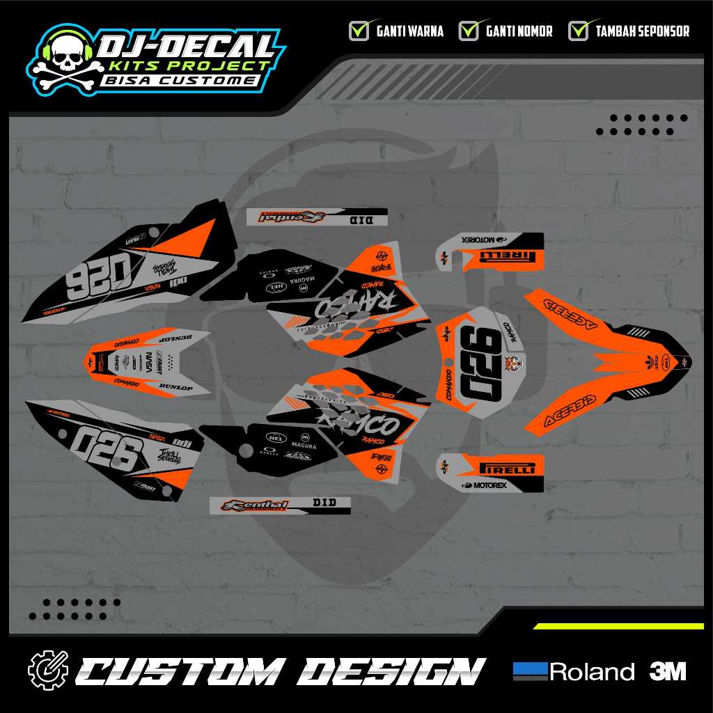 DECAL KTM 250 2008 - 250 2008 - KTM 250 2009 - KTM 250 2010 - KTM 250 2011 FREE CUSTOME DESIGN