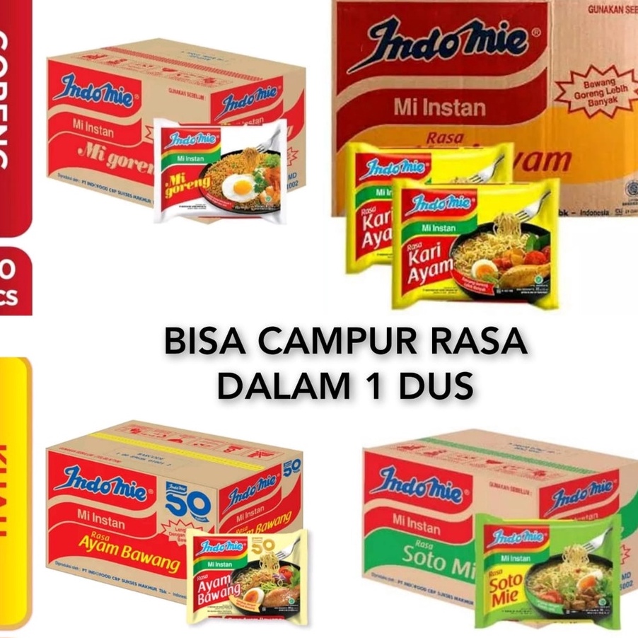 

V44859 SB Collection Indomie Goreng Indomie Soto Indomie Ayam Bawang Kari 1 karton 1 Dus isi 4 Pcs Bisa Campur