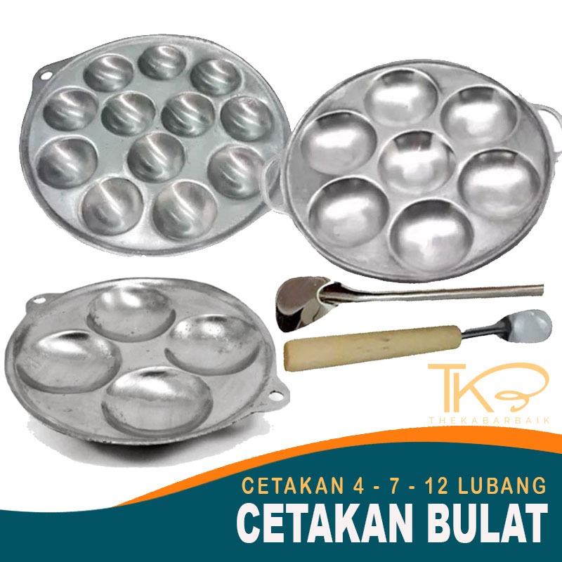 Wajan Cetakan Bulat isi 4, Isi 7, dan isi 12 Lubang Martabak Mini Cetak Telur Puyuh / Martabak / Kue