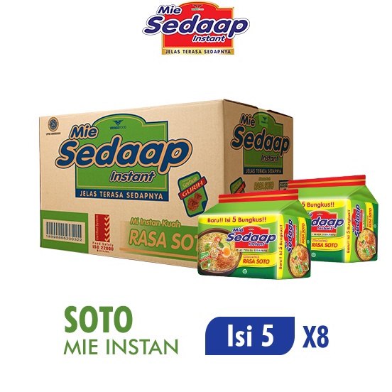 

COD Sedaap Mie Instan Soto Isi 5 Bag 75 gr x8