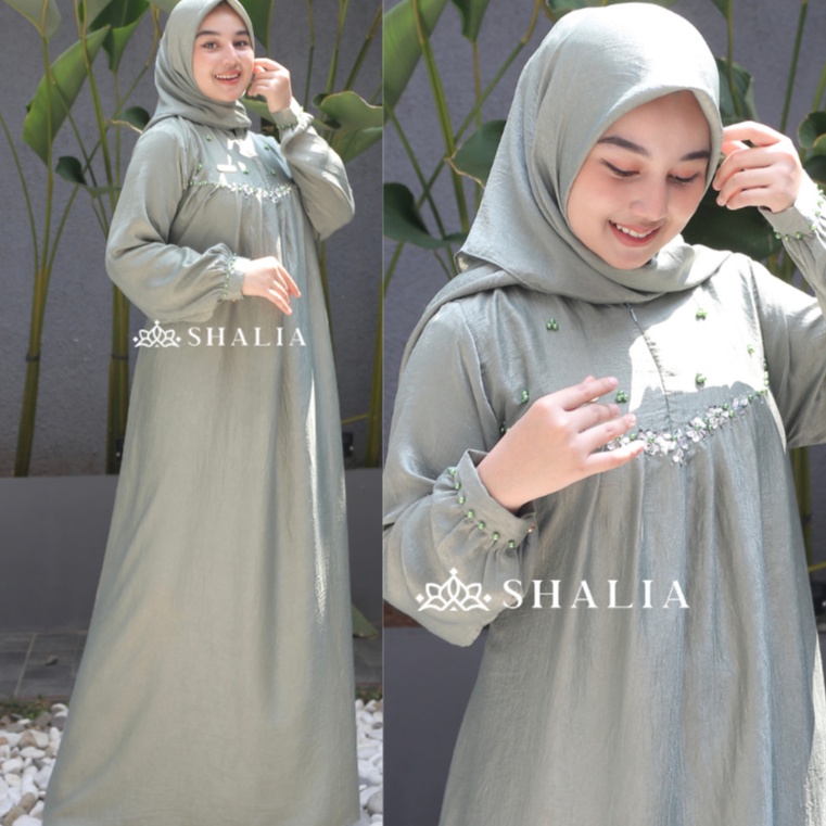 READY STOK  Shalia Hijab  HUMAIRA Dress Santorini Premium Gamis Payet Busui Mewah SET Hijab Termurah
