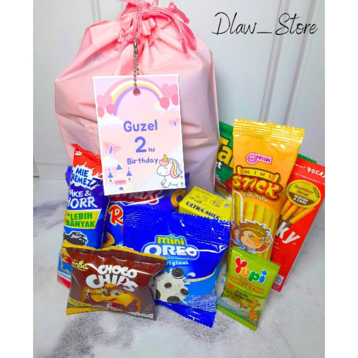 

TEBUS MURAH Paket Snack Ulang Tahun Anak Hampers Ulang Tahun Kemasan Premium Hampers Modern