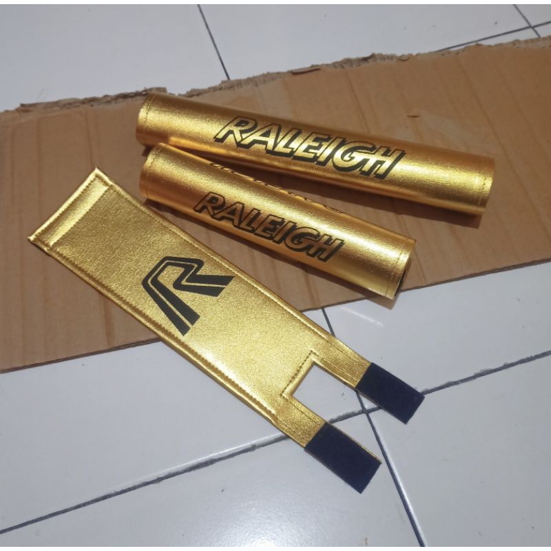 padset bmx Raleigh warna emas cover sepeda Raleigh bmx oldschool kuning emas