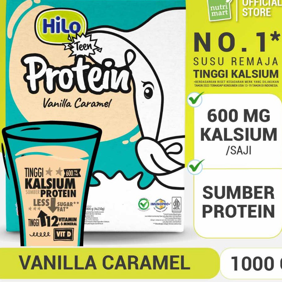 

Dijamin Ori HiLo Teen Vanilla Caramel 1g Susu Tinggi Kalsium Protein Lebih Rendah Gula untuk Remaja