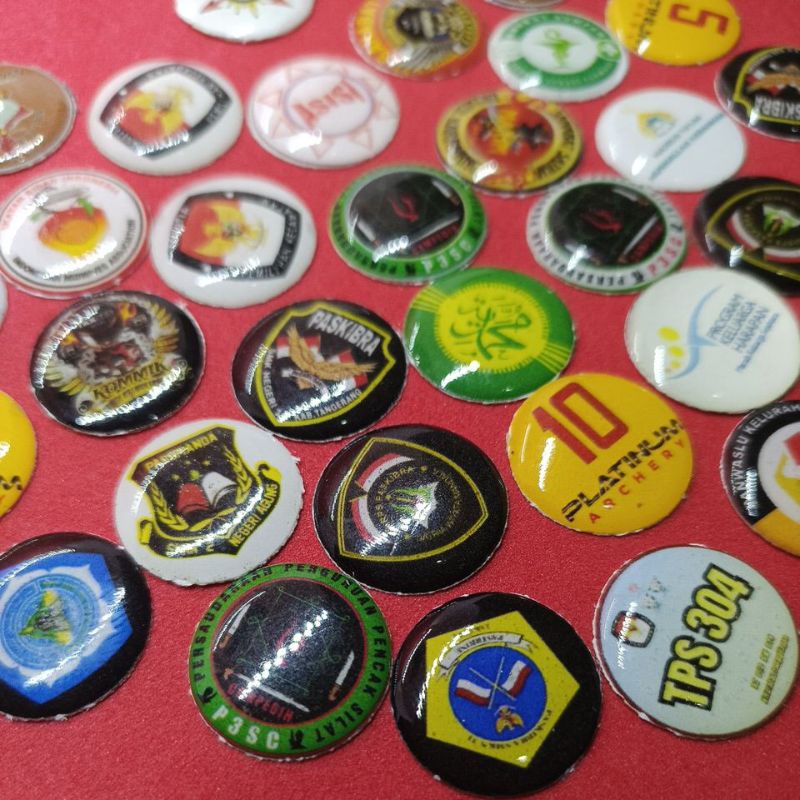 Logo bulat 3 cm custom logo