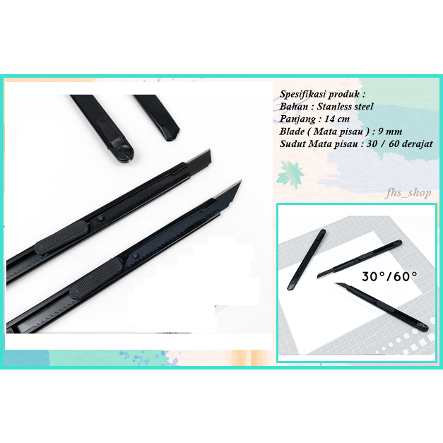 

Cutter Hitam Stainless Steel Cutter Mini Pemotong Kertas Cutter Mini Lucu Cutter Pen Cutter Mini