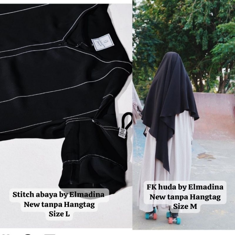 Stitch abaya dan FK huda black elmadina