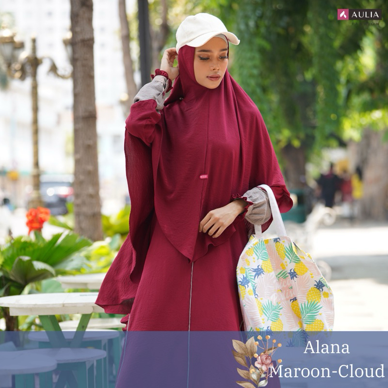 SET GAMIS ALANA MAROON AULIA FASHION