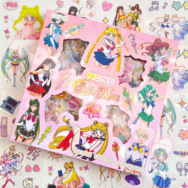 

Sticker Box NONO SAILORMOON SANRIO STELLALOU Anak CEWEK PEREMPUAN Journal Aesthetic / Jurnal Binder Stiker Box