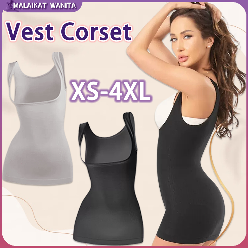 Korset Panjang Wanita Korset Pelangsing Seamless Tanktop Bra Korset Pengecil Mengencangkan Perut 813